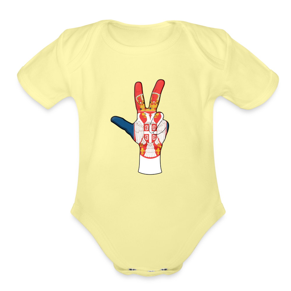 Tri prsta Srpstva | Bodi za bebe - washed yellow