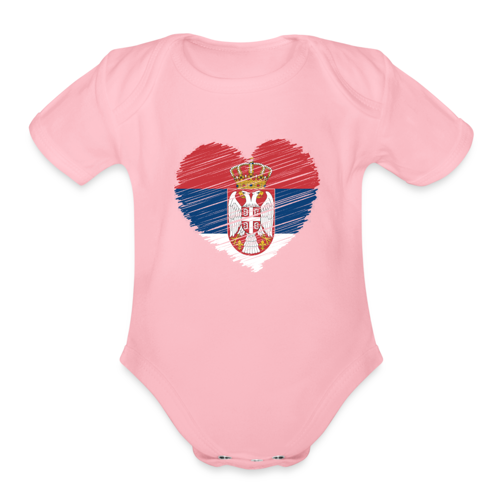 Srce Srpsko | Bodi za bebe - light pink